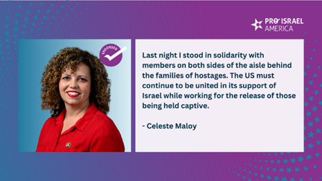 In this critical moment, @CelesteMaloyUT has stood with Israel and with families of over 100 hostages held by Hamas. We are proud to endorse her for re-election.