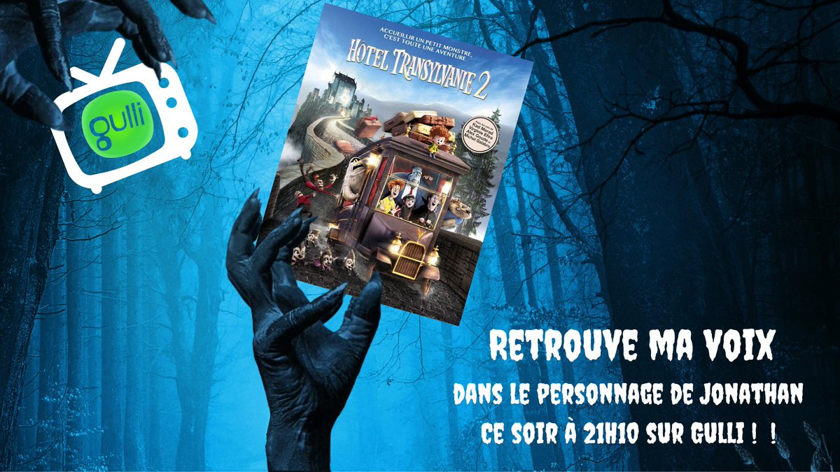 👻Retrouve la voix de <a href="/alexgoude/">Alex Goude</a> ce soir à 21H10, avec le personnage de Jonathan dans #hoteltransylvanie2 ,sur #gulli ! #doublage #cinema
