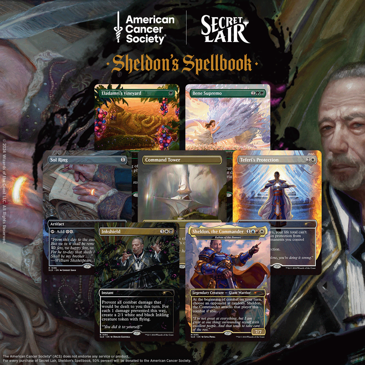 MTGSecretLair's tweet photo. Sheldon Menery, beloved friend of the Magic: The Gathering community, partnered with Wizards to design Sheldon's Spellbook to benefit the American Cancer Society®.
 
Sheldon's Spellbook is available to order now at https://t.co/4S2tRpNeqY until March 24 at 11:59 PM Pacific. https://t.co/bDEdLObEFY