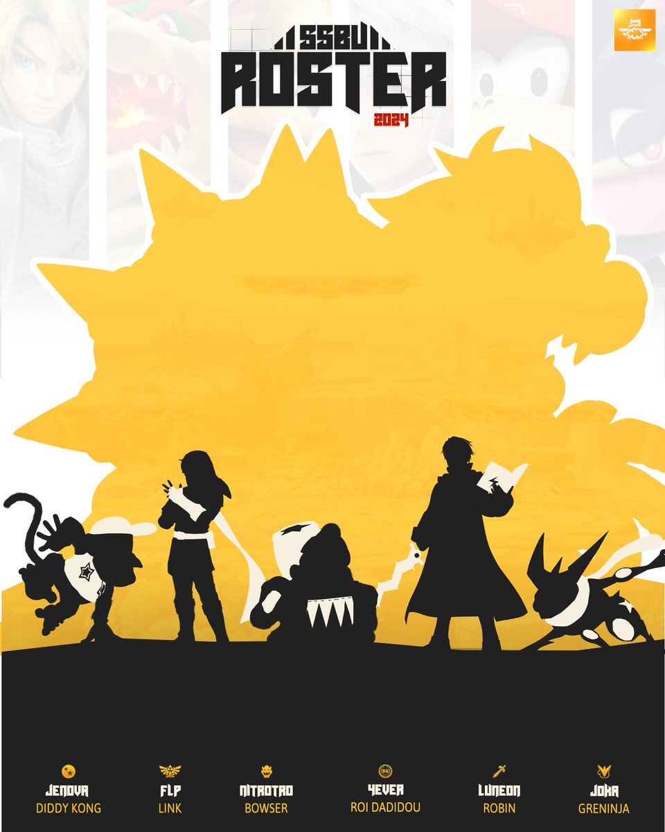 Souhaitez la bienvenu à nos 3 pépites Suisses 
<a href="/Jenovassbu/">Jenova</a>, <a href="/Nitrotro49_3/">CLD | Nitrotro 🇨🇭🇻🇪</a> et <a href="/JeSuisPasNonos/">4ever 🇨🇭</a> ! 🤩

Déterminés à atteindre le PR Suisse, ils nous représenteront fièrement lors de leurs tournois.

VOICI NOTRE ROSTER SMASH BROS ULTIMATE 2024 :

<a href="/Joka_XV/">CLD | T1 Juan</a>
@_Luneon
<a href="/TheOfficialFLP/">FLP</a>