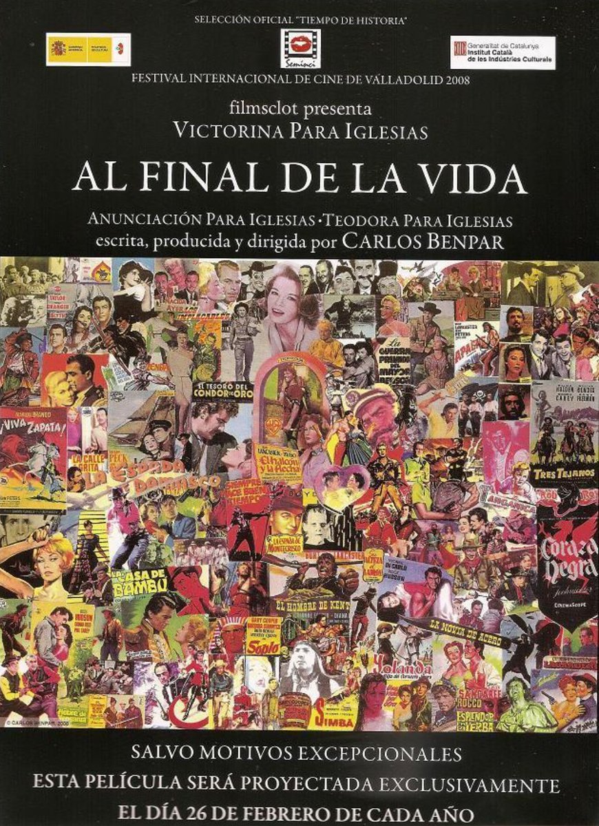 celuloideconalm's tweet photo. Hoy a las 18:30h en el @ateneubcn se proyecta el documental #AlFinalDeLaVida del director #CarlosBenpar un trabajo rodado pocos meses antes de la muerte de la #madre de Benpar, cuando sólo él lo sabía, ella revive la vocación #cinematográfica compartida de ellos y entre ellos. https://t.co/2Wt1fz0Ogt