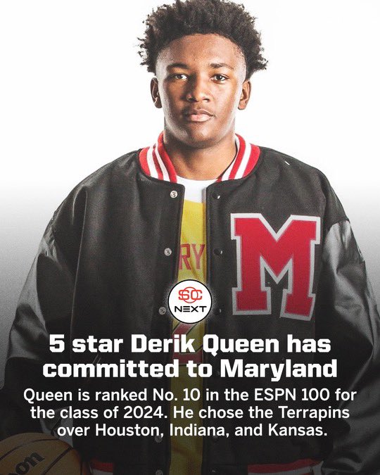 Derik Queen has declared he is officially a TERP The 6-foot-10 Baltimore native is Maryland’s second-best recruit of the 21st century, per 247Sports’ composite rankings. Read more: bit.ly/3UVeYuq