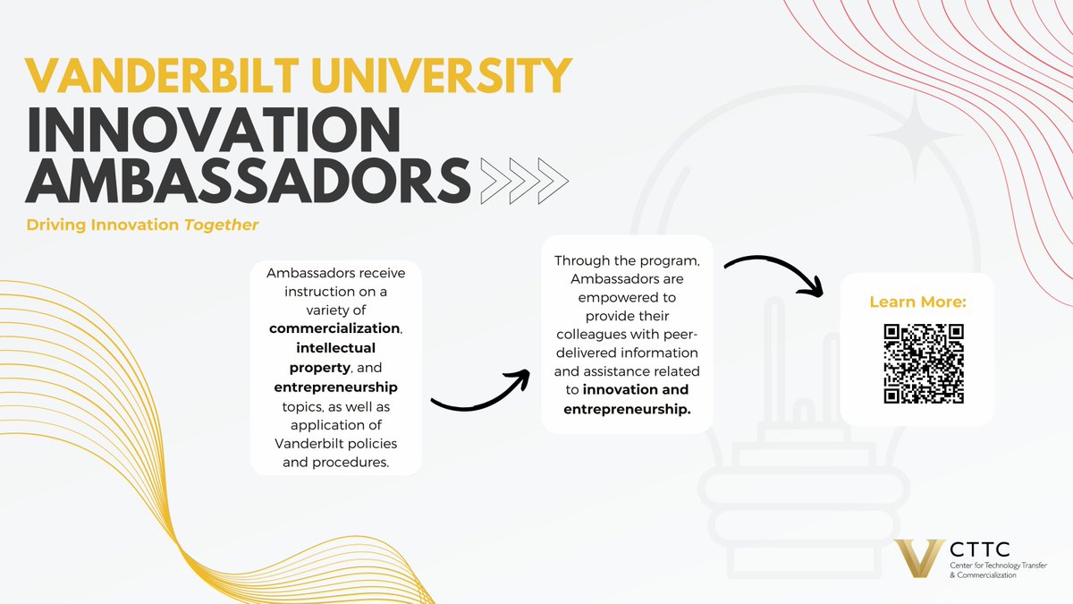 #Didyouknow CTTC's Innovation Ambassadors Program is helping faculty bridge the gap between #research &amp; #entrepreneurship. 

With a designated Ambassador from each department, faculty can easily access information on commercialization, IP, and more. 

ow.ly/39J850O5tJ0