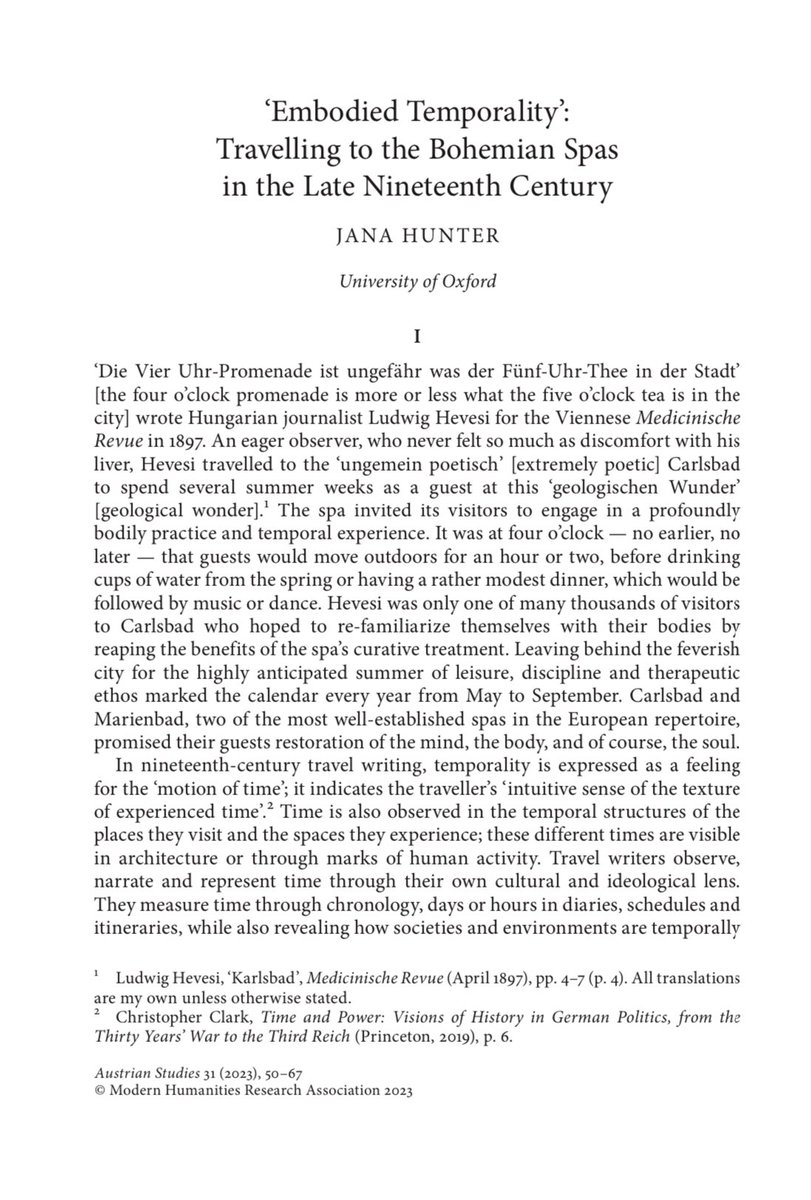 having a monday afternoon slump? don’t you worry, i have your relaxation reading sorted. hot off the press is my new article for Austrian Studies 31 (2024): all things temporality, the body, and health in 19thC Central Europe. have a read (or don’t) 🧘🏼‍♀️
