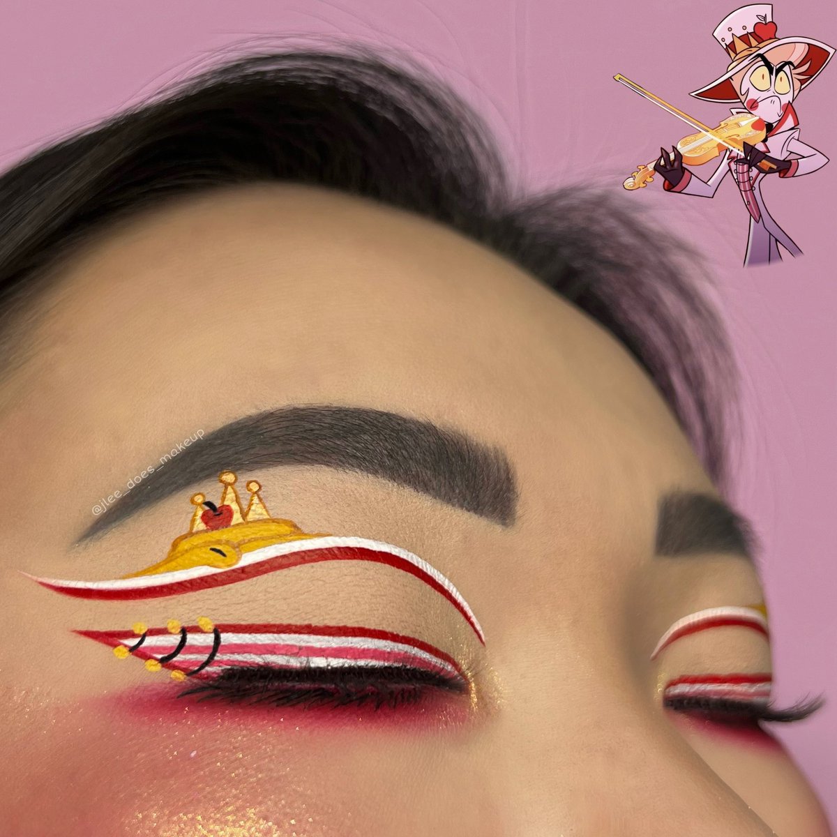 jlee_doesmakeup's tweet photo. Lucifer Morningstar, A.K.A. Hell’s greatest dad 👑🍎🐍

Part 2 of my #HazbinHotel makeup series! https://t.co/fn7S0Mr6WI