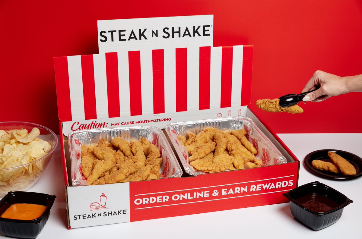 ⚠️Caution: the Chicken Finger box from Steak ‘n Shake Catering may cause cravings 🤤 Visit order.steaknshakecatering.com to place your order for delivery!