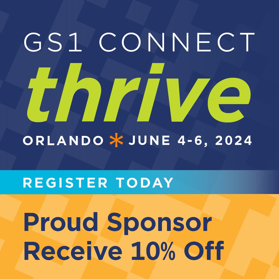 We're proud to be a premier sponsor at GS1 Connect 2024. Join us in Orlando and use code 24EXH10-41 at checkout for 10% off your conference pass on us! bit.ly/48rFLl9