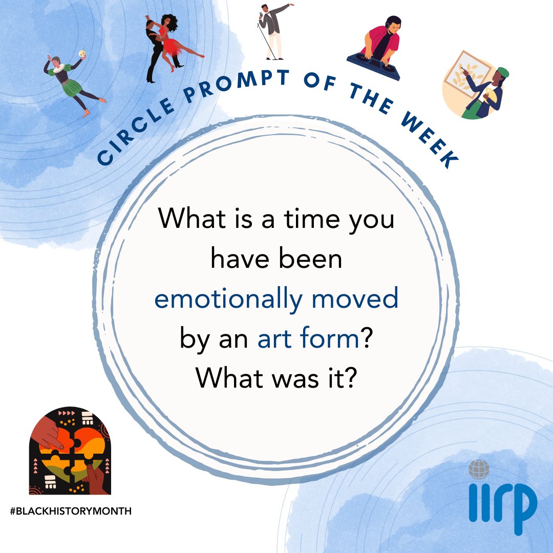 Enjoy this circle prompt, honoring the theme of #BlackHistoryMonth24 🎤🎨🎭

Please like, comment, and share!

#IIRP #BlackHistoryMonth #RestorativePractices #ProactiveCircles #Listening #BuildingCommunity #Art