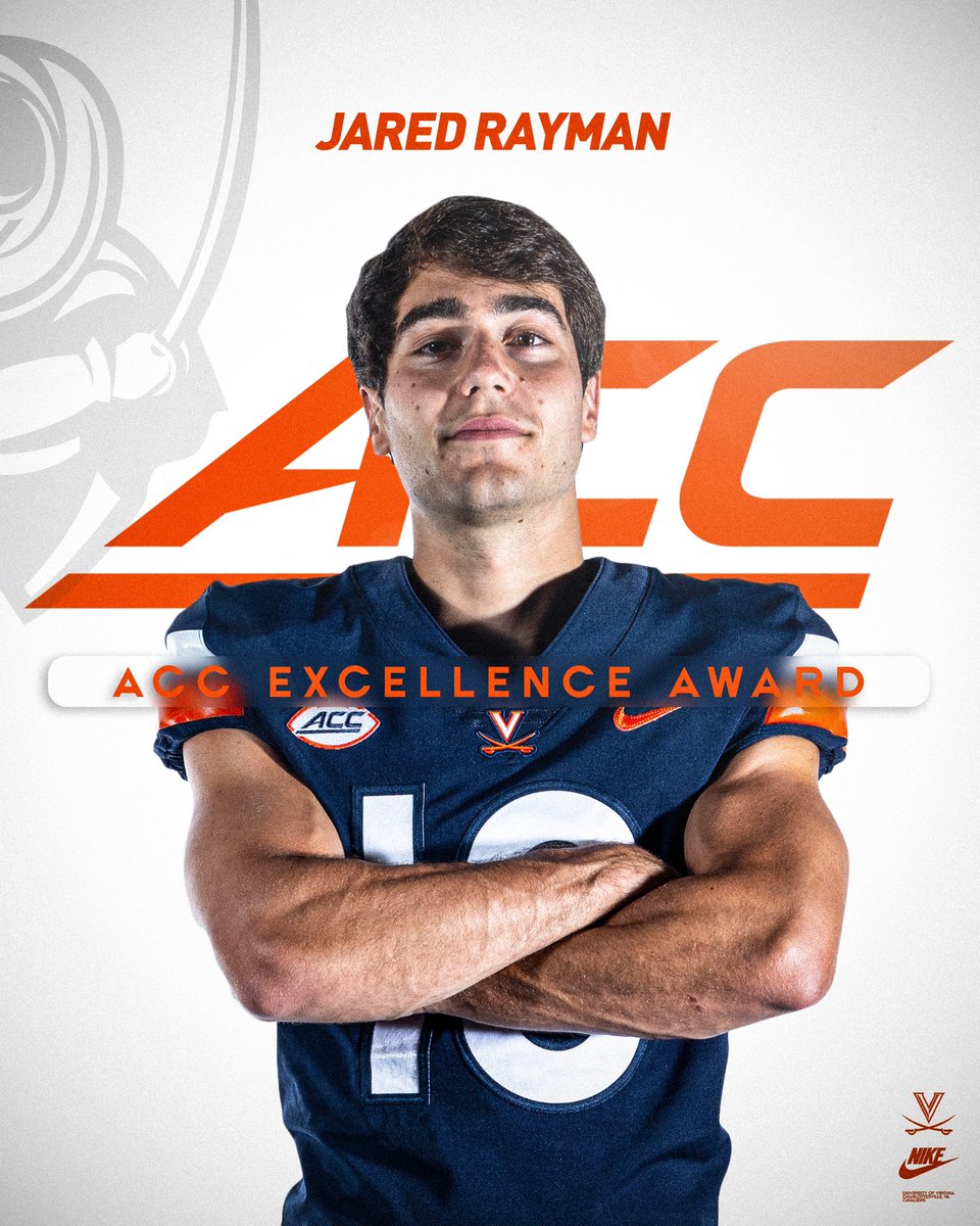 Congratulations to our own @jaredrayman for the 2024 𝑨𝑪𝑪 𝑬𝒙𝒄𝒆𝒍𝒍𝒆𝒏𝒄𝒆 𝑨𝒘𝒂𝒓𝒅. This new honorary award recognizes outstanding graduates from ACC member institutions. #UVAStrong | #GoHoos⚔️