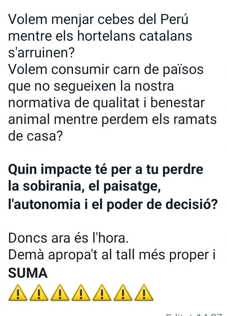 Michel Fanès (@fanes_michel) on Twitter photo La Revolta és cosa de tots!
<a href="/noecatnord/">Noémie🏴🇮🇱</a>
Demá, 27 de febrer
TORNEM A SORTIR AL CARRER
AP7 - AP2 - A2 - N240 - C14 - N152 - A22 - N230 La Revolta és cosa de tots!
<a href="/noecatnord/">Noémie🏴🇮🇱</a>
Demá, 27 de febrer
TORNEM A SORTIR AL CARRER
AP7 - AP2 - A2 - N240 - C14 - N152 - A22 - N230