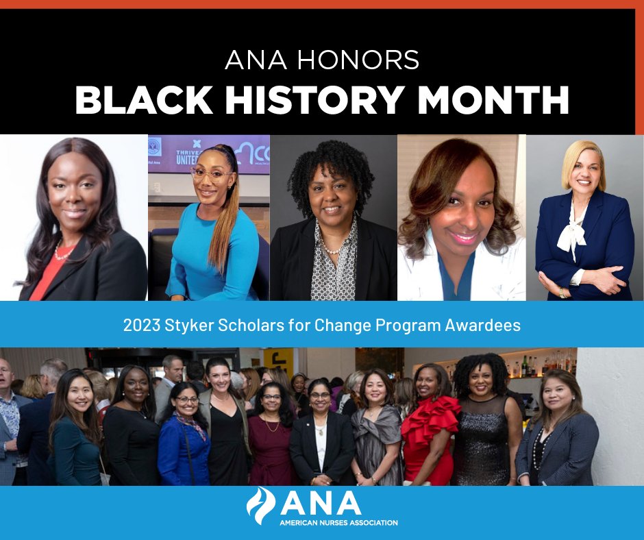 In honor of #BlackHistoryMonth, The American Nurses Foundation is Proud to celebrate and honor 5 remarkable Black nurses who were selected as the 2023 Stryker Scholars for Change Awardees: Dr Caroline Austin-Mattison, Kisha Bounds, Aastasshia Lacy, India Medley, and Kelly Street.