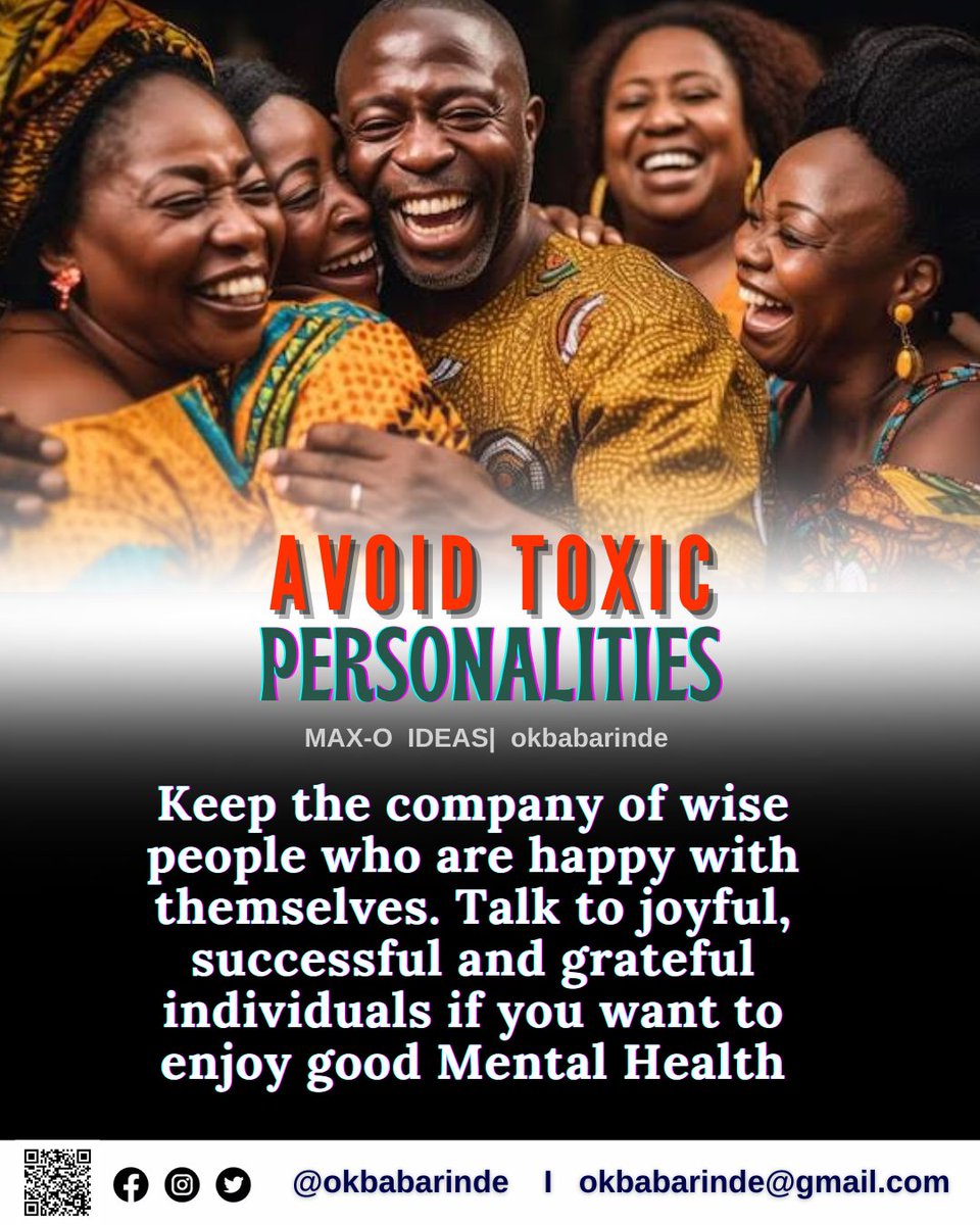 okbabarinde's tweet photo. The best of you revolves around your faith, education, value system, and vocation. You need people who are successful, useful, grateful, and are always joyful about other people and their successes. Avoid toxic personalities who gossip about anything & anyone.
#ValueGoodPeople https://t.co/YeP8noskU8