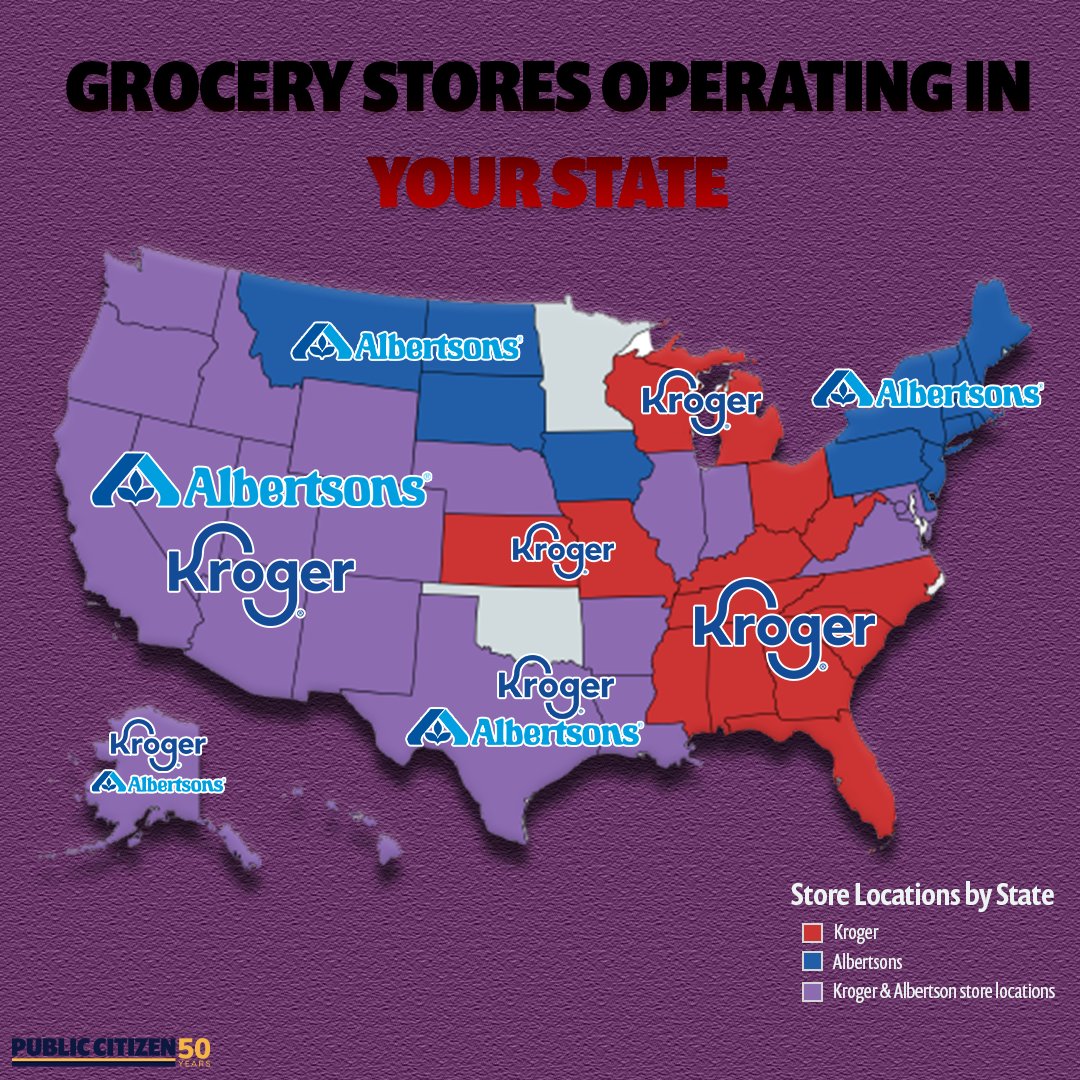 Public_Citizen's tweet photo. Stopping Kroger and Albertsons from merging is necessary to avoid soaring food prices that would suffocate the working class. https://t.co/xgDa8myFhI