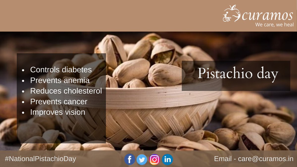 Curamos_Physio's tweet photo. All you need is a dash of pistachio on everything you need to garnish it right and to make it taste right. Wishing a very Happy Pistachio Day.

#pistacchio #eathealthy #curamos https://t.co/lY84pOQQQw