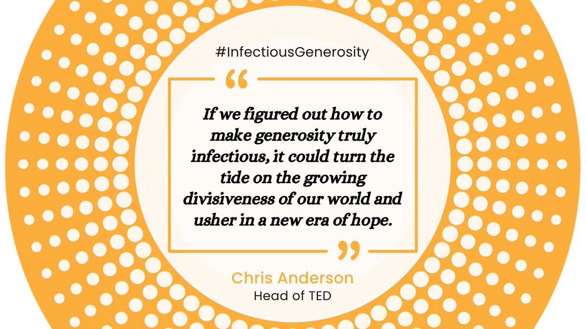 JeffHoffart's tweet image. It's #MotivationalMonday! Let's kick off the week with some #InfectiousGenerosity from @TEDchris . I pulled a few powerful quotes from Chris' book about the roles generosity and willingness play in what seems to be an increasingly divisive world.

#DoSomeGood @DoSomeGoodCA