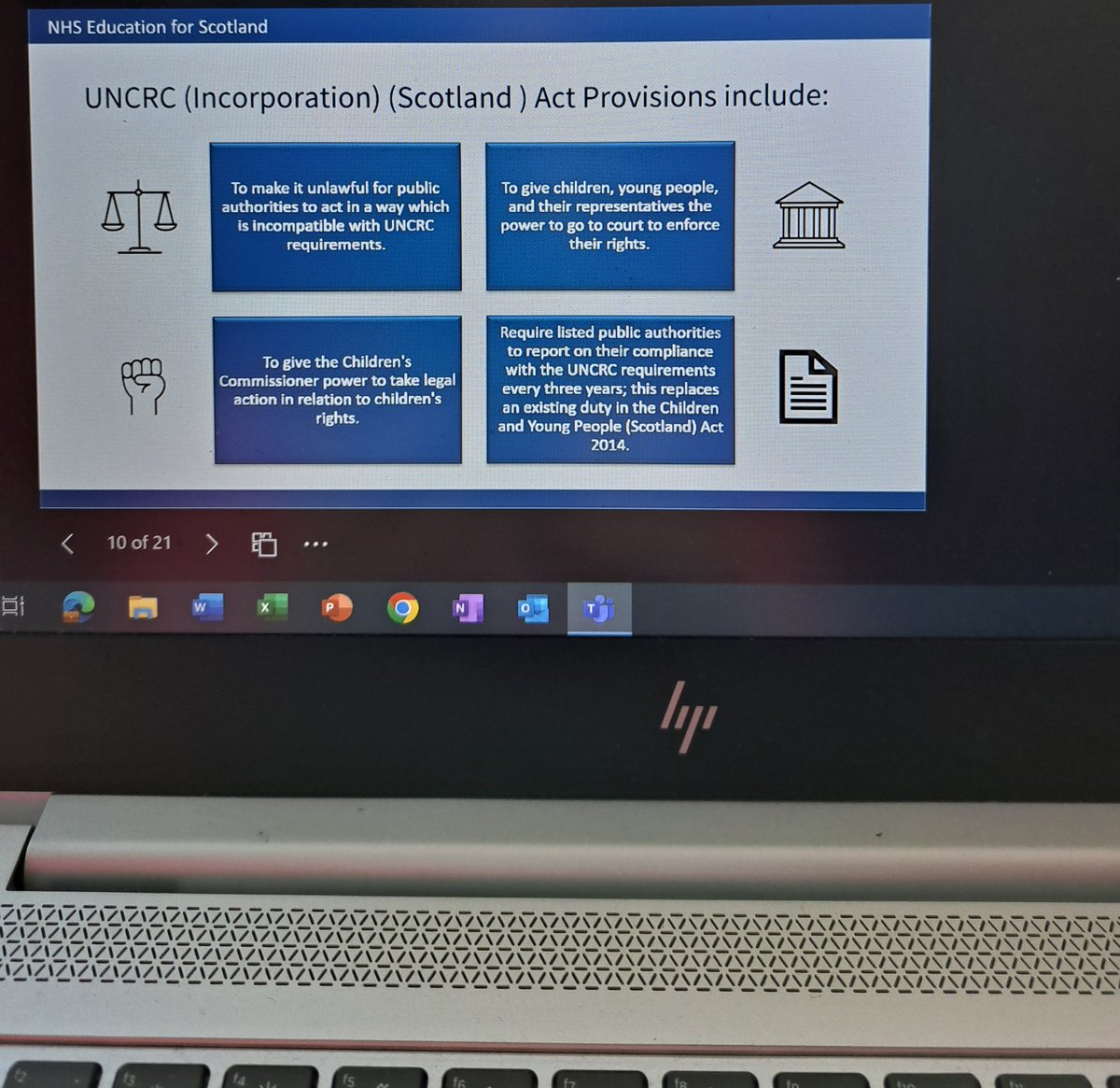 Great session this afternoon with NHS colleagues. Raising awareness about children's rights & the UNCRC (Incorporation) (Scotland) Act. @NESnmahp @McGuire_Clare @NHS_Education