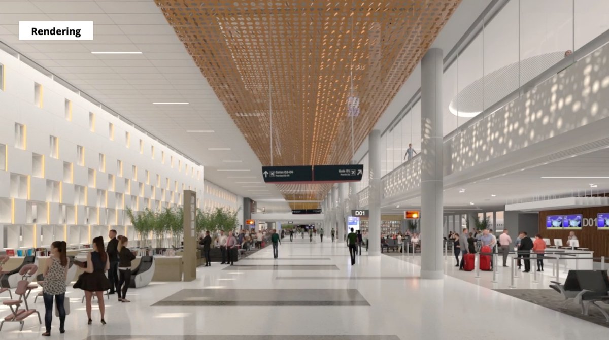Take a behind-the-scenes look at the progress inside our new Terminal D West Pier and compare it with the rendering.

Our vision is transforming into a reality.

#ChangeIsComingToIAH