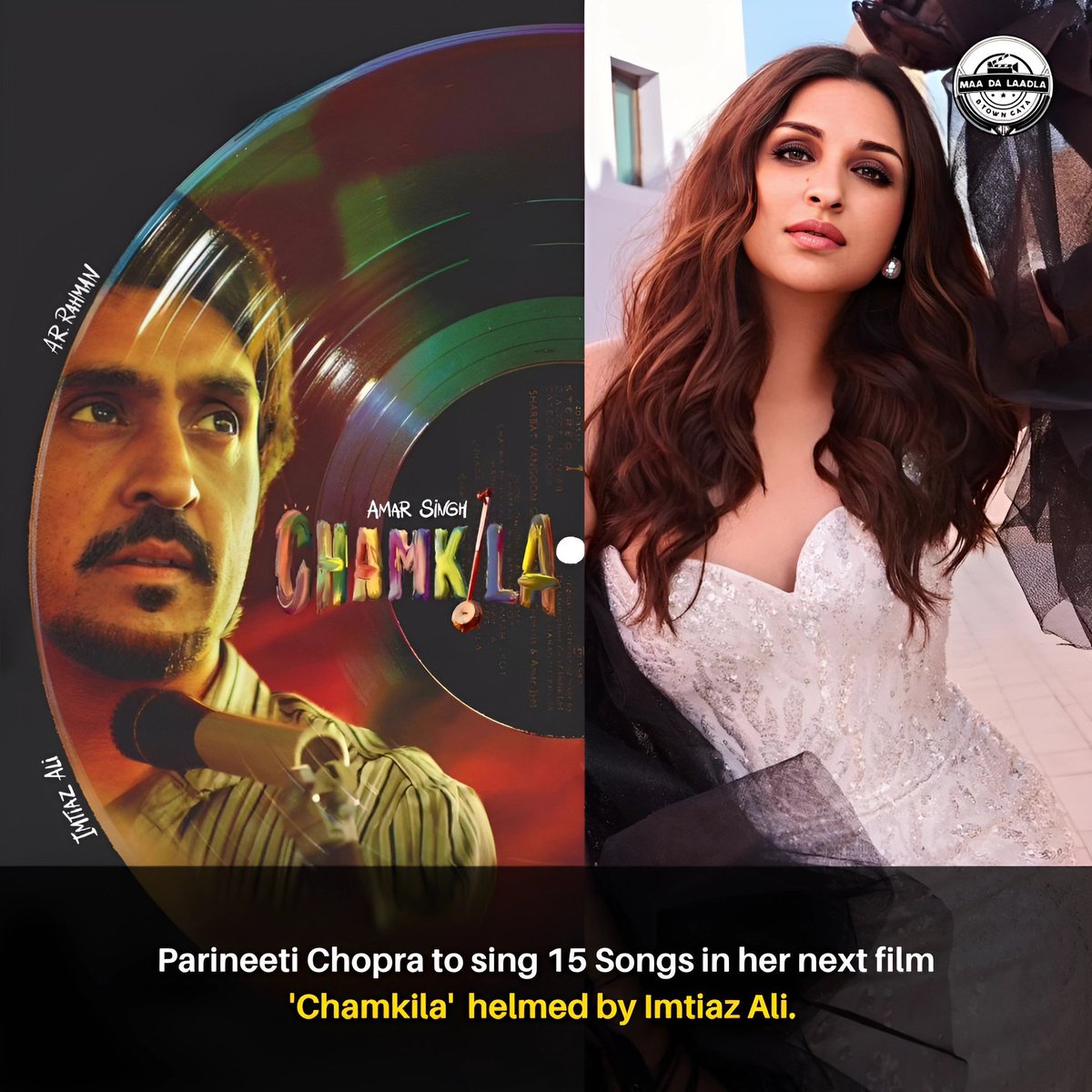 #ParineetiChopra to sing 15 Songs in her next film #Chamkila helmed by #ImtiazAli. 💿🎻

#AmarSinghChamkila #BollywoodFilm #DiljitDosanjh