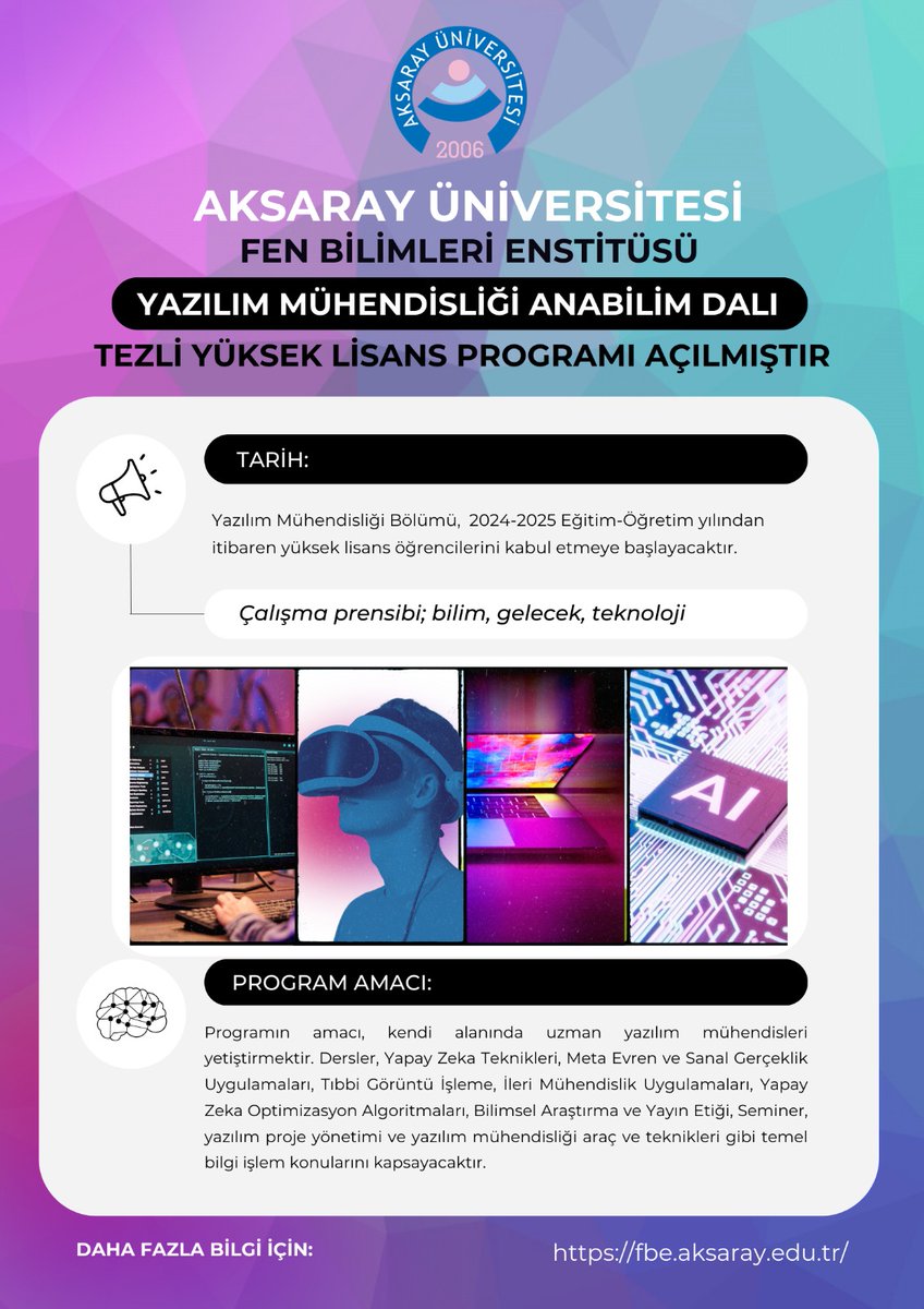 asu_fbe's tweet image. Enstitümüz bünyesinde Yazılım Mühendisliği ABD Tezli Yüksek Lisans programı açılmıştır. Enstitümüz büyümeye devam ediyor.