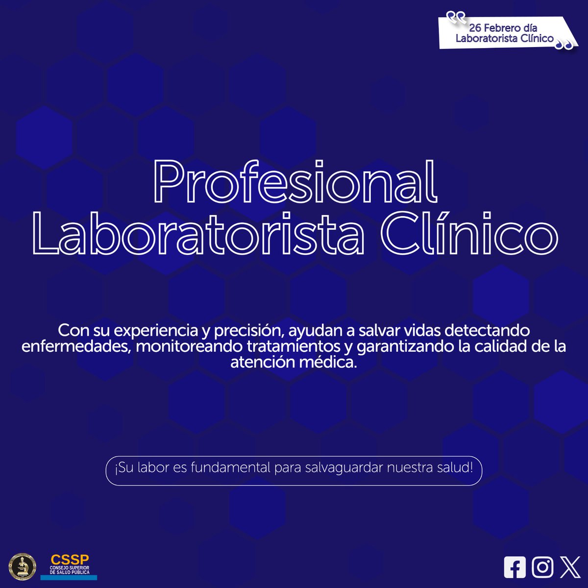 ¡Hoy se conmemora el Día del Laboratorista Clínico! 
Reconozcamos la dedicación y precisión de estos profesionales de la salud, quienes desempeñan un papel crucial en los diagnósticos médicos.
¡Gracias por su arduo trabajo y compromiso con la salud de todos! #LaboratoristaClínico