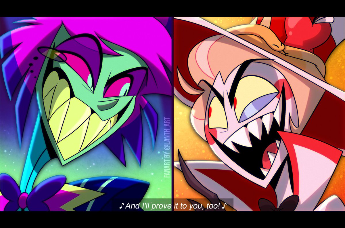 Better than you from Camp Camp, but it's Alastor vs Lucifer 📻🍎 
#HazbinHotel #HazbinHotelFanart