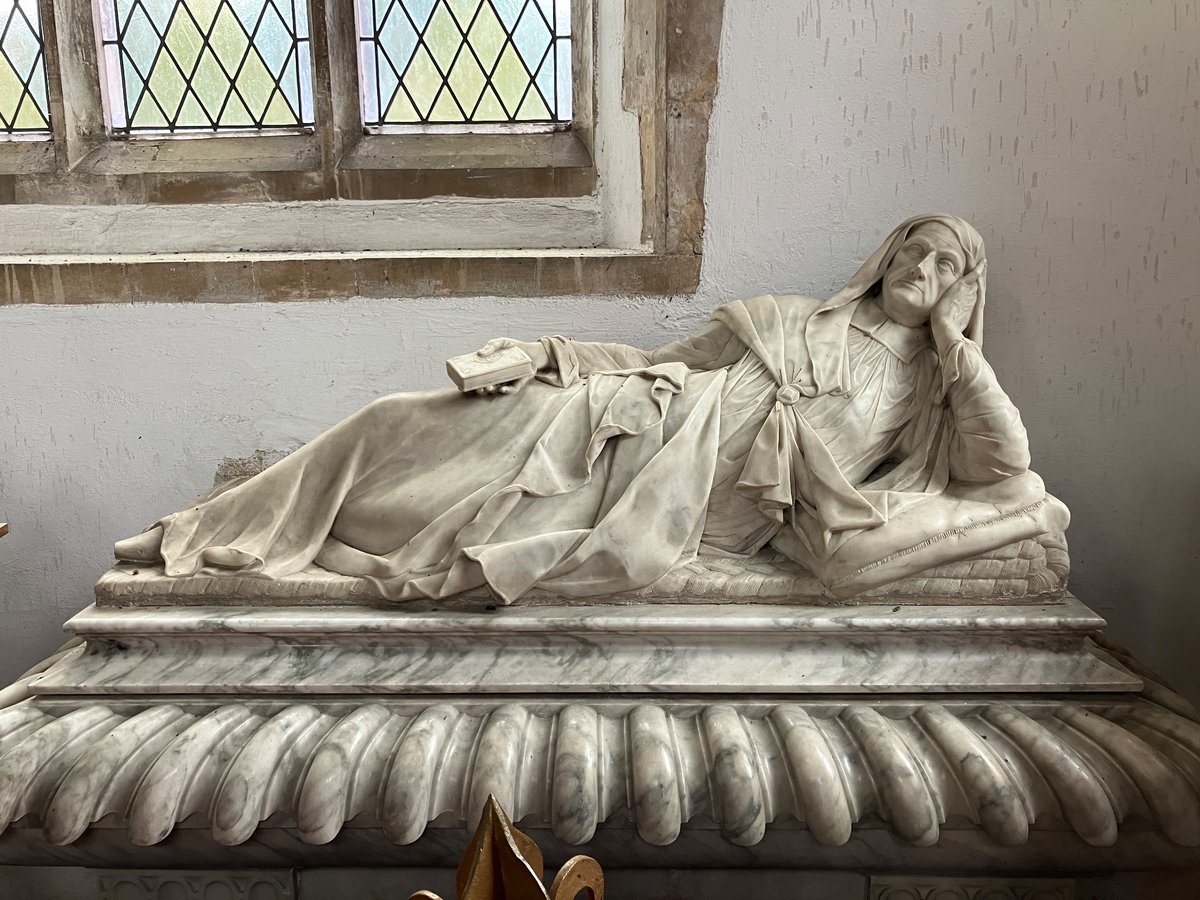 Busy day church crawling in Norfolk. Was particularly struck by the memorial to Lady Dionis Williamson at Holy Trinity Loddon, Norfolk. d. 1684. Very lifelike. #monumentsMonday
