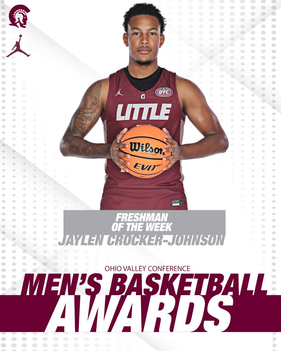 Congratulations to Jaylen Crocker-Johnson, Ohio Valley Conference Freshman of the Week for the eighth time this season! 🏀 #LittleRocksTeam