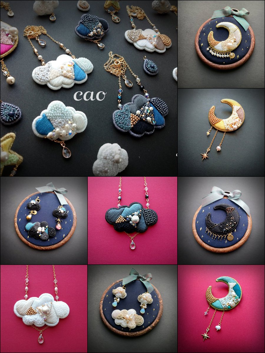 BLACKCAT_201910's tweet photo. #フォロワー1万以下の神作家発掘したい
刺繍アクセサリーを作っています🌙 https://t.co/oym0XaWzh1