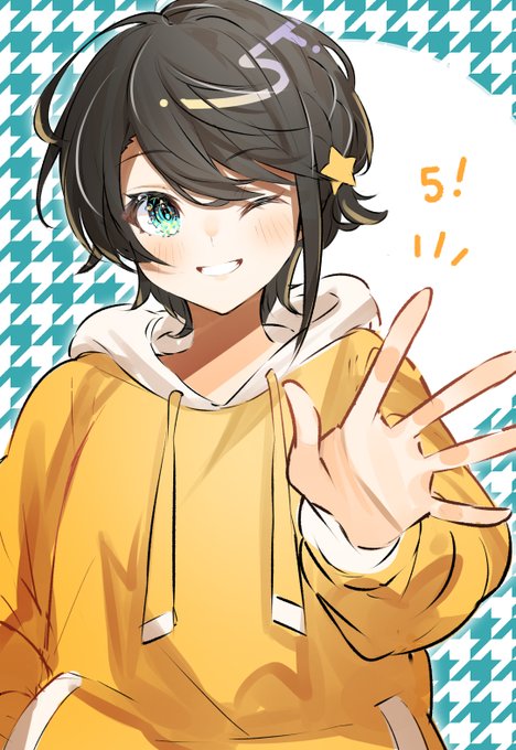 「black hair yellow hoodie」 illustration images(Latest)