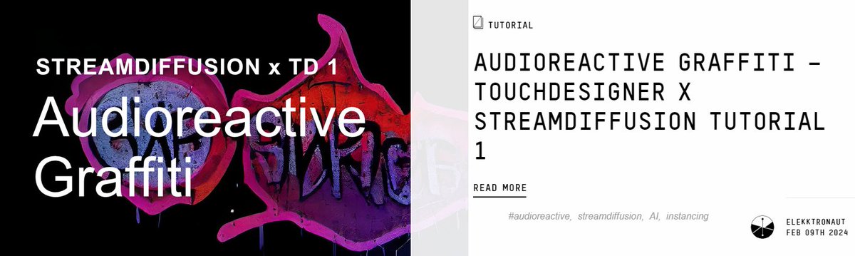 Elekktronaut has shared a great TouchDesigner tutorial walking through to make audioreactive graffiti with TouchDesigner x StreamDiffusion. derivative.ca/community-post…