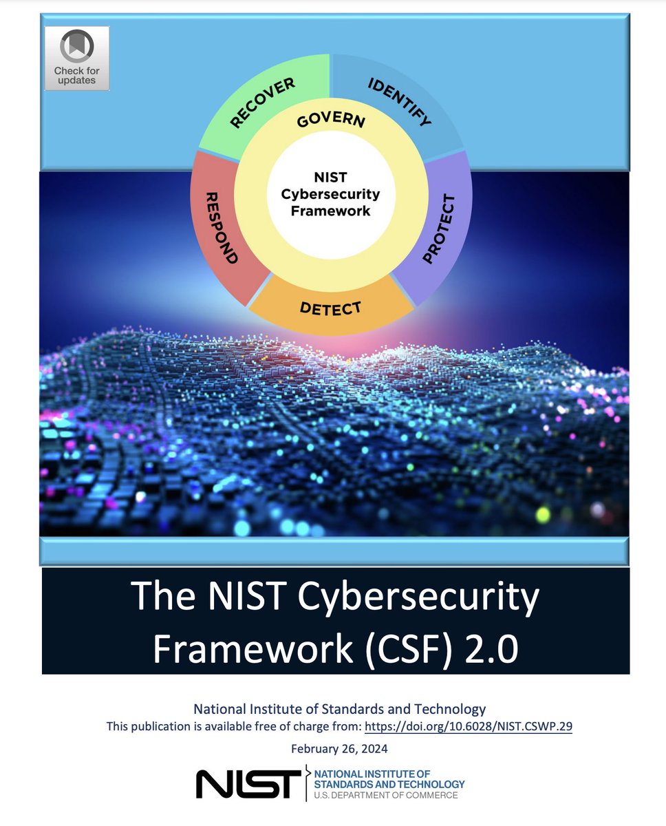 santiagohramos's tweet image. Acaban de publicar el NIST CyberSecurity Framework 2.0

El NIST CSF es la guía más utilizada por las organizaciones a nivel mundial para implementar las mejores prácticas de gestión y reducción de riesgos de Ciberseguridad. Es imprescindible conocerlo.

→ nist.gov/cyberframework
