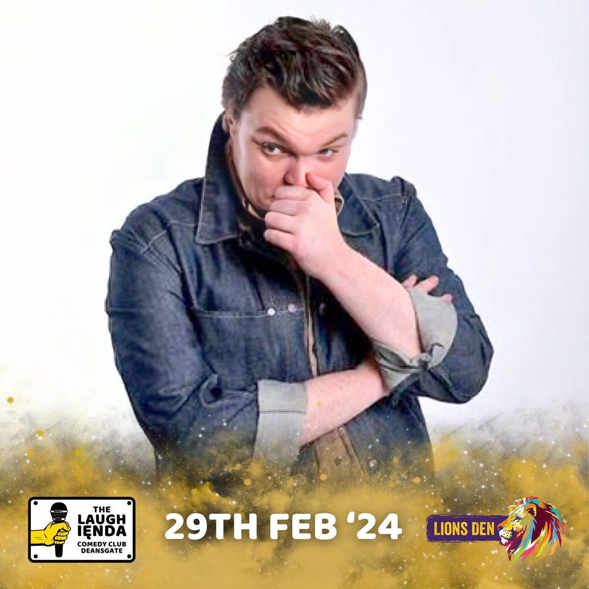 The almighty Liam Pickford closes our show this week at @LionsDenMCR! 🔥🔥🔥

We’re back for our LAST Thursday before moving to our new home of Monday nights - it’s gonna be a big one. 👏 

FREE tickets available now 🎟️
Laughienda.com

#comedy #manchester #standup #free