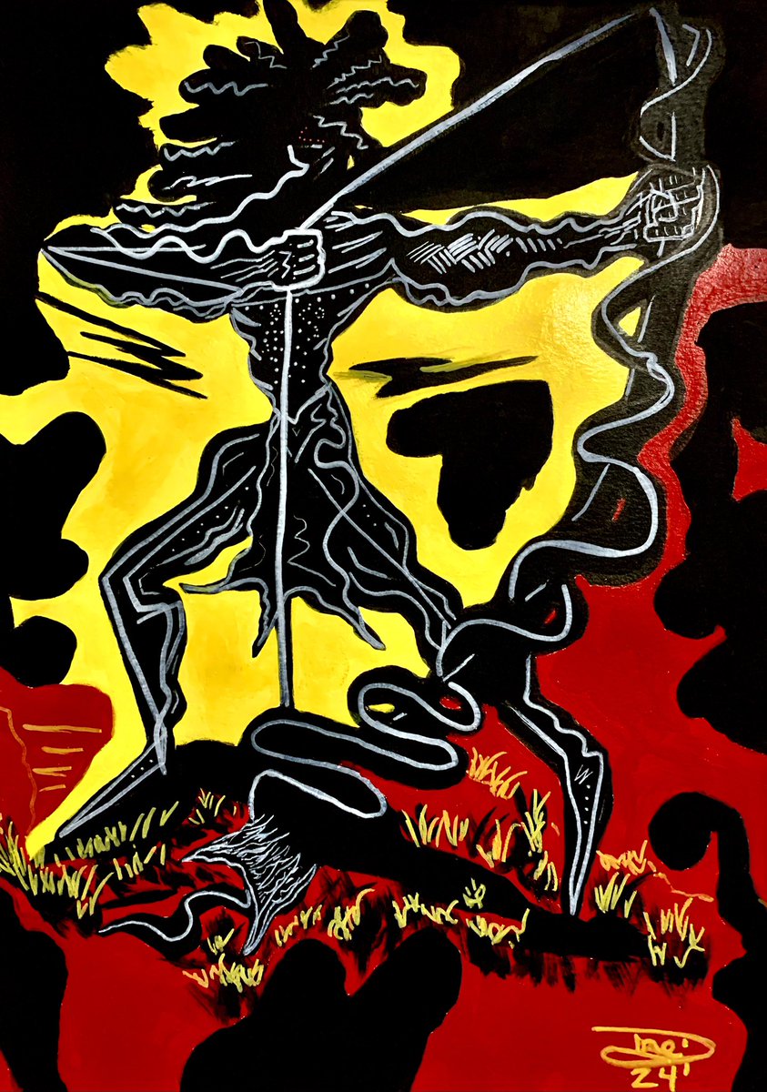 “Aim” #aim #apartcraz #art #aboriginalart #aboriginalculture #aboriginalartist #blackhistorymonth #blackhistory #culture #bowandarrow #blackyellowred⚫️✊🔴