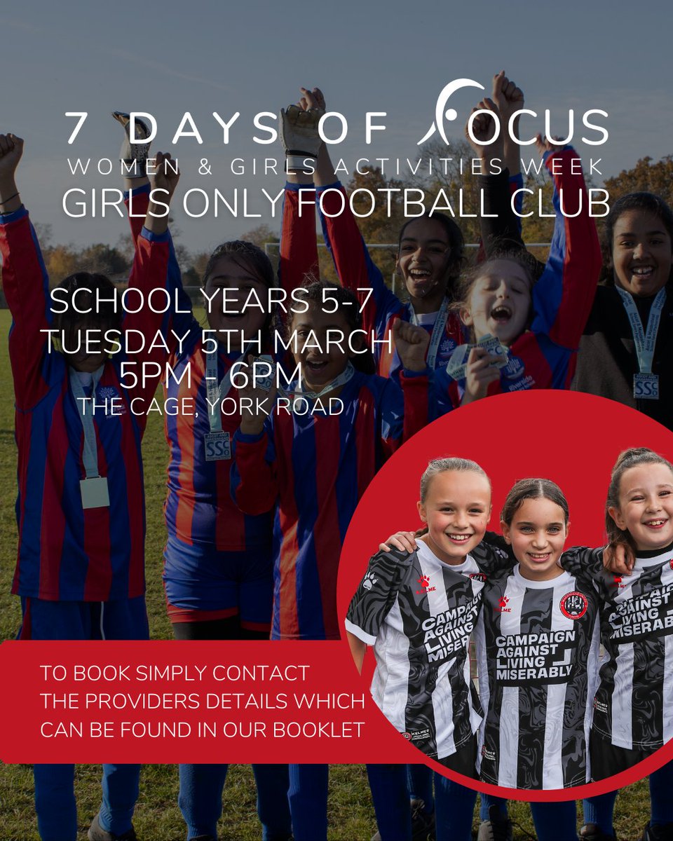 Our Girls Only Football sessions are a great way to develop skills, gain confidence, and work as a team 💪 We have three sessions to attend during our Women and Girls Activities Week with @LeisureFocus. Find out more and book at maidenheadunitedfc.org/news/women-gir….