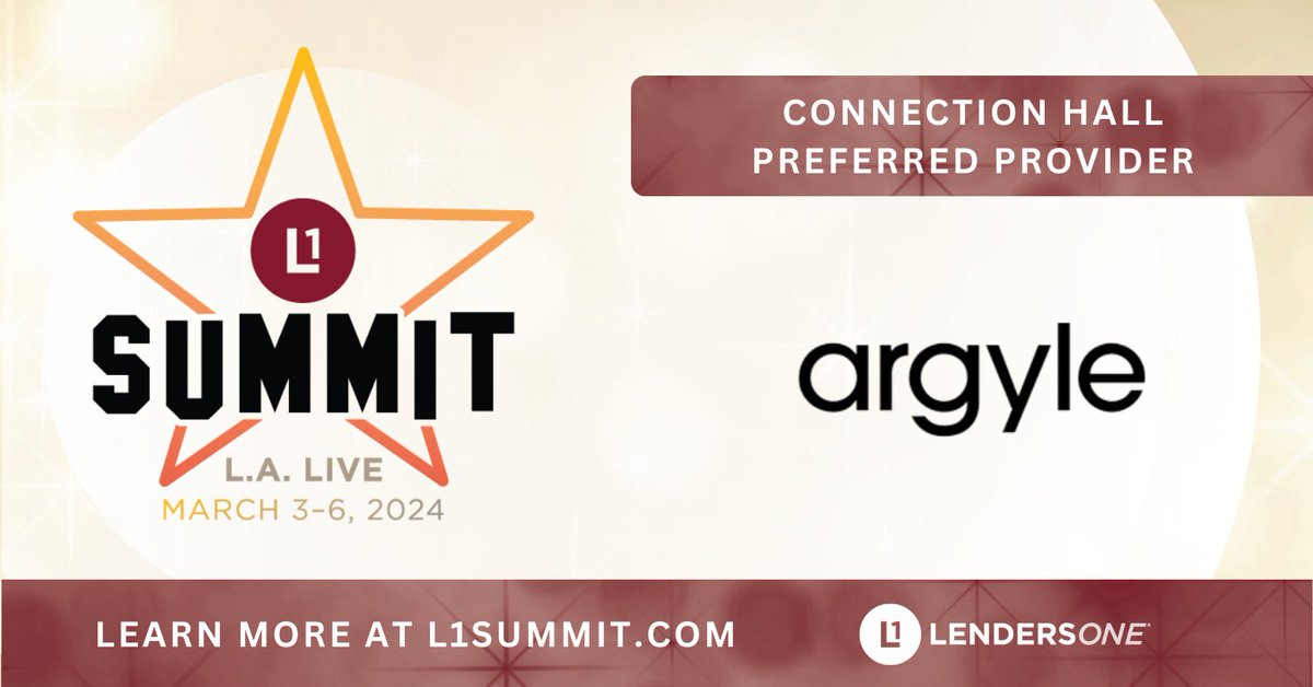 We are heading to Los Angeles next week for Lenders One Mortgage Cooperative Summit 2024 at L.A. LIVE, March 3 – 6. Our team is excited for our scheduled meetings with L1 Members in Connection Hall! We look forward to seeing you there! #WeAreL1 #L1Summit24 #LendersOne