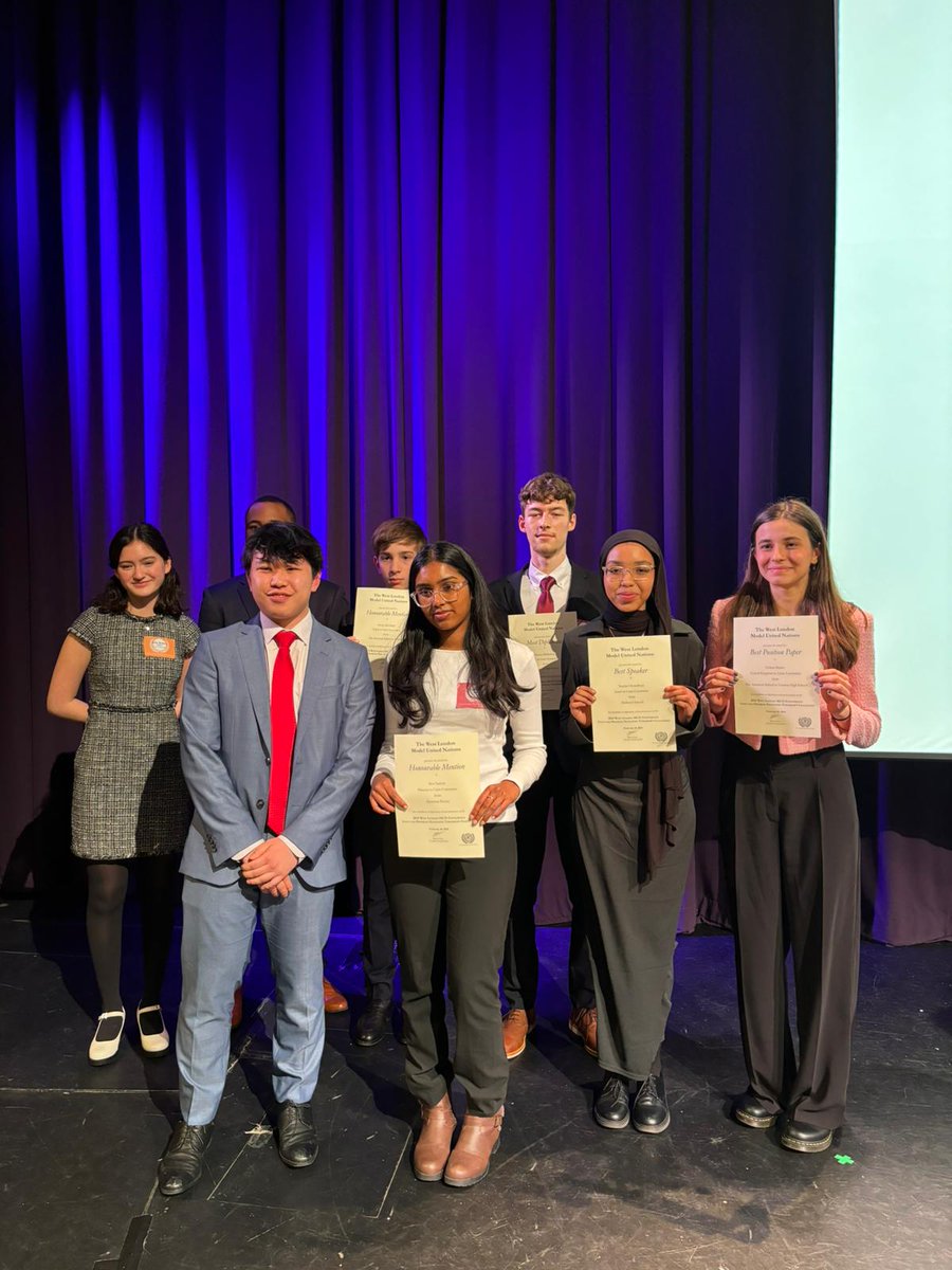 MulberryTH's tweet image. A proud moment for @MulberryTH at the West London MUN as we clinched 5 prestigious awards, including the coveted Conference Best Speaker accolade! 🏆🌟Our dedication and excellence shine through in every MUN debate. #ModelUN #AwardWinners