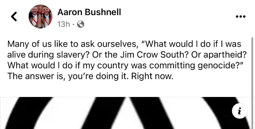 BREAKING: This is the final post of Aaron Bushnell who set himself on fire in front of the Israeli embassy in protest. He has now died from his wounds.