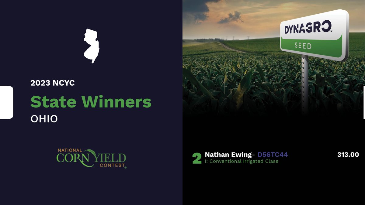 Congratulations to Nathan Ewing from Ohio on his winning entry in the NCYC Yield Contest with our D56TC44! Great job!