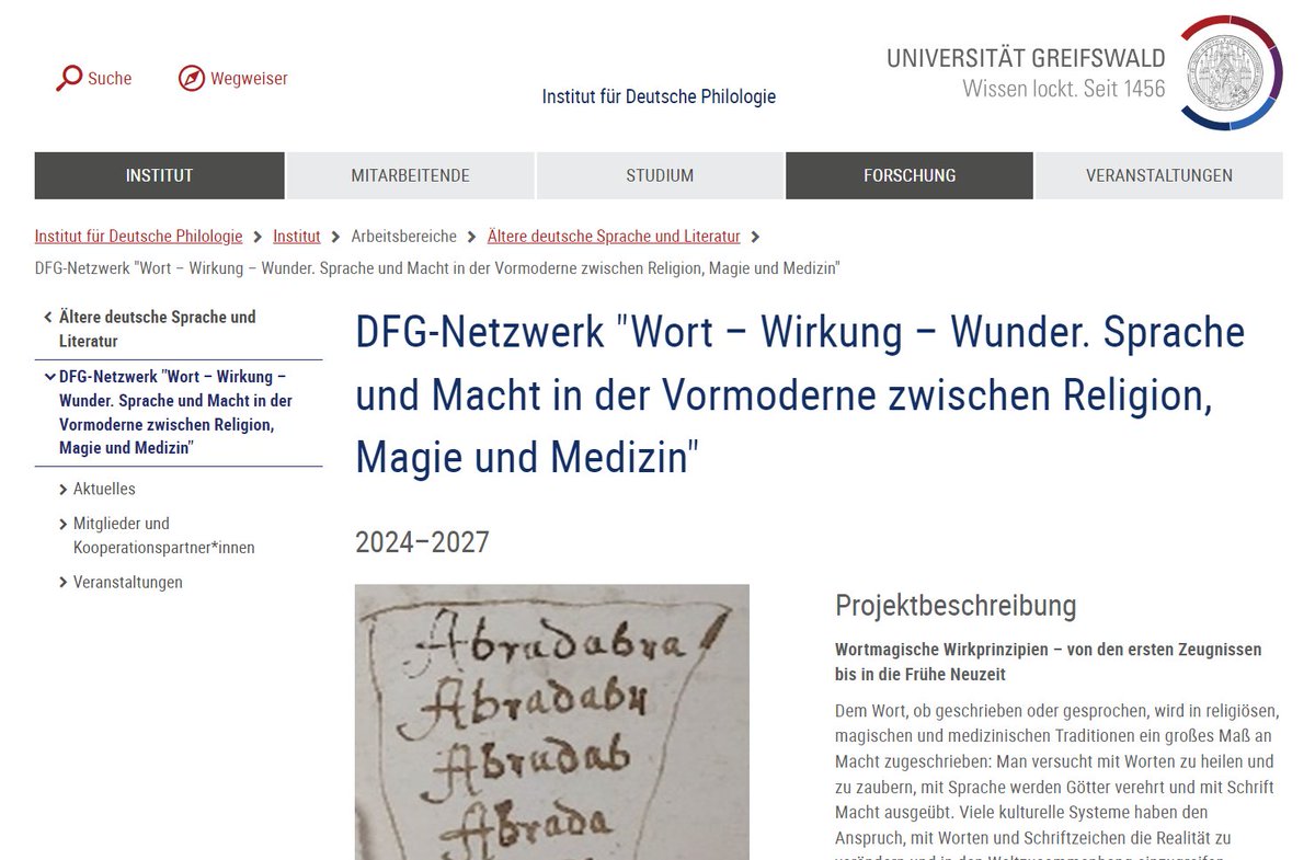 ‼️Es gibt was Neues ‼️ Mit dem DFG-Netzwerk 'Wort-Wirkung-Wunder' werden wir in den nächsten drei Jahren allerlei schöne Dinge erforschen - bei Interesse einfach melden und bitte weitersagen 👇 germanistik.uni-greifswald.de/wort-wirkung-w…