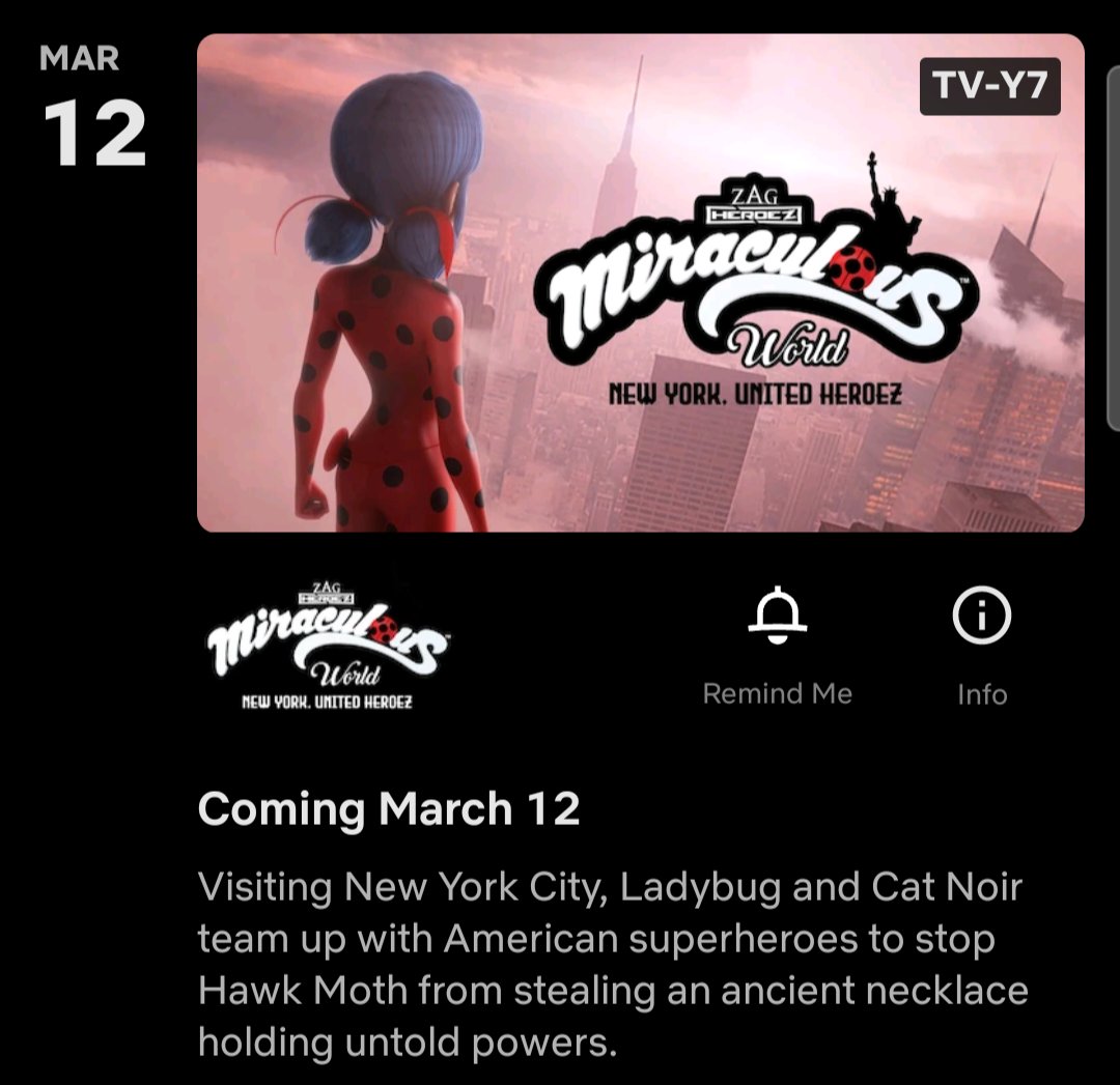 🐞 NETFLIX US - NEW YORK SPECIAL 🇺🇲🗽 In addition to the release of Season 4 of Miraculous in Netflix, 'Miraculous World: New York, United Heroez' will also be released in Netflix on March 12.