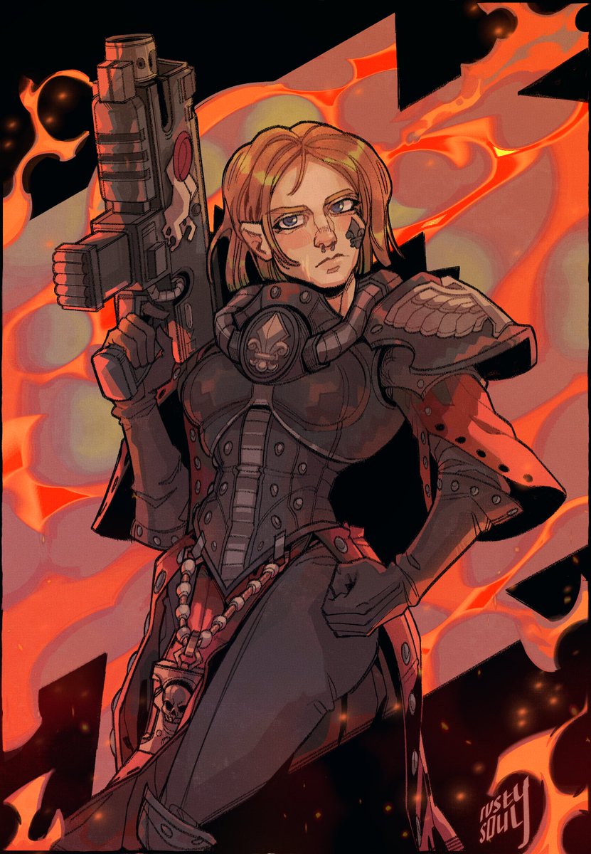 rustys0ul's tweet photo. This was a commission and the person I drew this for actually printed the pic in like A0 format and put it on their wall and it looks fucking amazing, I felt so proud of myself lol
 #wh40k #warhammer #adeptasororitas #sistersofbattle https://t.co/Vq1QGtTCsK