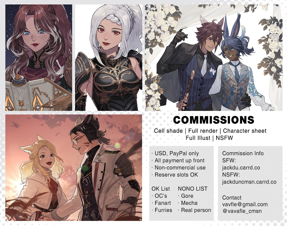 vavafle_cmsn's tweet photo. 2024 March commissions open! If you are interested, please check out the link below!
-> https://t.co/TU5LsVYEeg
NSFW commission info
-> https://t.co/Iit0GscqE1
-You can reserve slots for April or May! https://t.co/DDQa8r41Vk