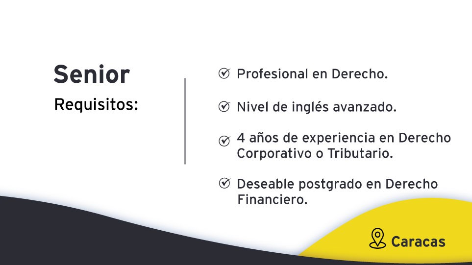 EY_Venezuela's tweet photo. ¡En EY Venezuela buscamos talento!

Descubre las vacantes que tenemos para ti y postúlate ahora enviando tu #CV a rrhh.ve@ve.ey.com

#BuscamosTalento #EYTalent #TalentosDerecho #Contabilidad #Impuetsos #EYOportunidades https://t.co/CI7Kep8Z9K