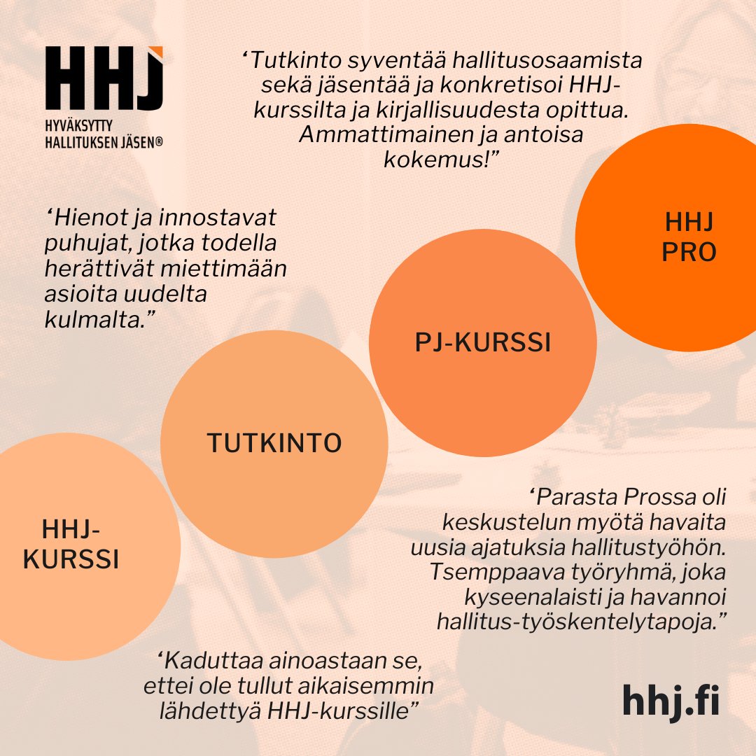 Tervetuloa kuulolle maksuttomaan, valtakunnalliseen verkkotilaisuuteen! HHJ-infossa keskustellaan käytännön hallitustyön kehittämisestä ja samalla kuullaan HHJ-koulutuskokonaisuudesta. HHJ-INFO 5.3.2024: hhj.fi/?action=eventr… HHJ-INFO 16.5.2024: hhj.fi/?action=eventr… #hhj