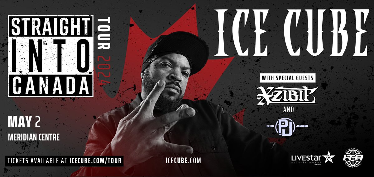 JUST ANNOUNCED: We are thrilled to announce @icecube is hitting our stage May 2 on his Straight Into Canada tour! We are expecting a fast sell out…Don’t miss your chance to see this legend perform and sign up today for presale access. 🧊engage.ticketmaster.net/MeridianCentre