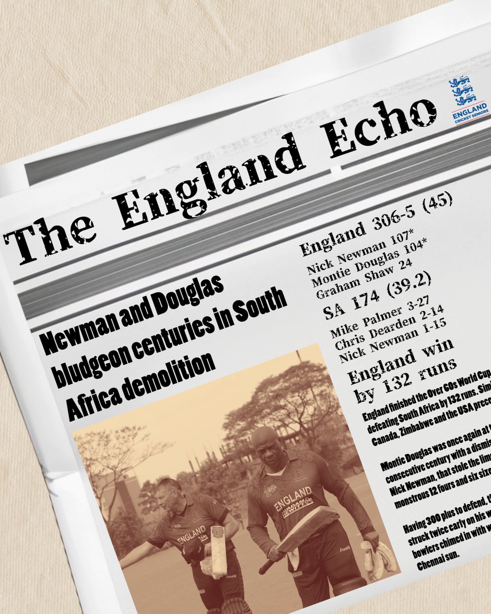 Another dominant day at the office. ✅

Full scorecard: bit.ly/SouthAfricaSco…

#seniorscricket #Over60sWorldCup