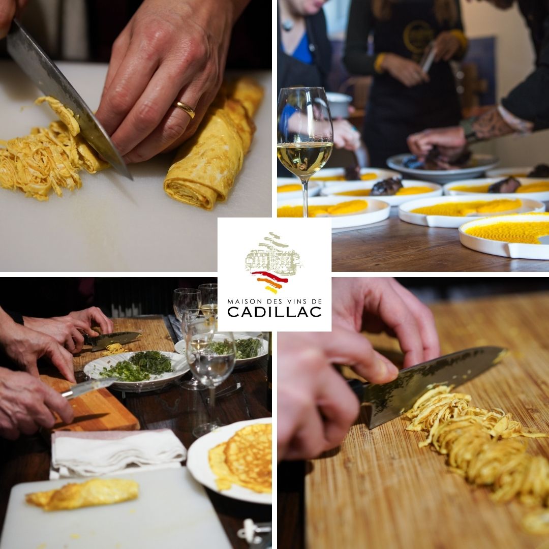 [ ATELIER CUISINE ] 👩‍🍳

Les premiers vendredis du mois, la Maison des Vins vous propose de participer à des ateliers de
cuisine.

En compagnie d'un chef , vous apprendrez
à préparer un repas sur des thèmes différents.

Alors rendez-vous sur : maisondesvinsdecadillac.com