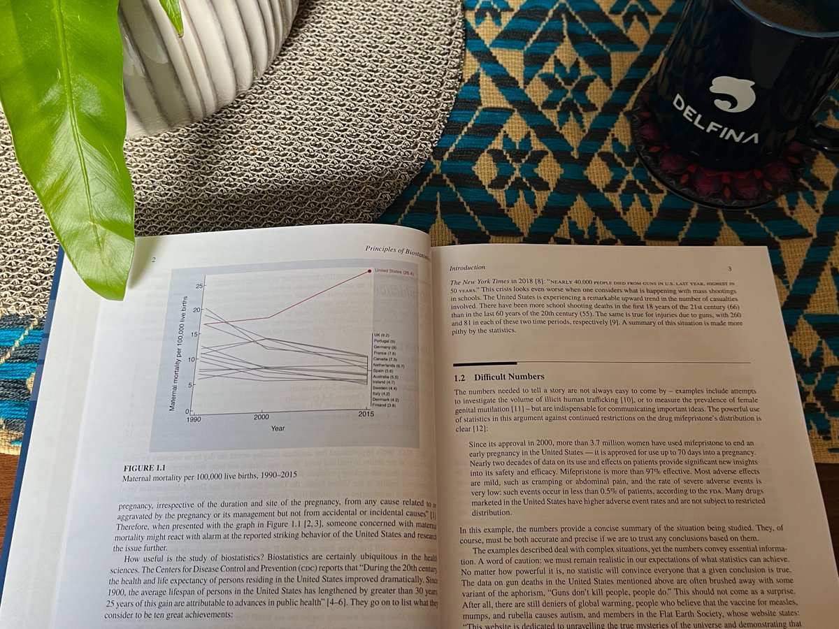 Izzie Fulcher (@isabelfulcher) on Twitter photo Prepping content for a #biostats course with the new edition of Principles of Biostatistics.
The book opens by motivating the use of statistics to address #maternalmortality, #gunviolence, and #covid19.
Excited to use this 📚🙌 thanks Drs. <a href="/HeatherMathy/">Heather Mattie</a>, Gauvreau, & Pagano! Prepping content for a #biostats course with the new edition of Principles of Biostatistics.
The book opens by motivating the use of statistics to address #maternalmortality, #gunviolence, and #covid19.
Excited to use this 📚🙌 thanks Drs. <a href="/HeatherMathy/">Heather Mattie</a>, Gauvreau, & Pagano!