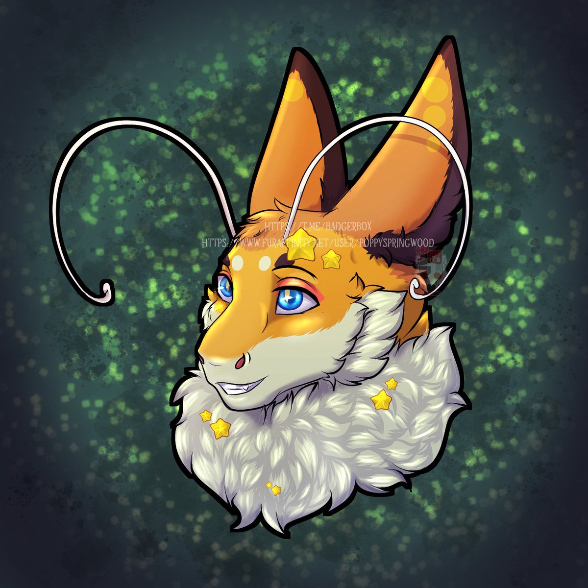 Heashot for a client. These type of comission is open 10-17 EUR / headshot, depends how complex is the character. TaT 1-4 days. (see more in my ToS) Channel: t.me/badgerbox
Dm: @Poppy_MrsMistwalker furaffinity.net/user/poppyspri…