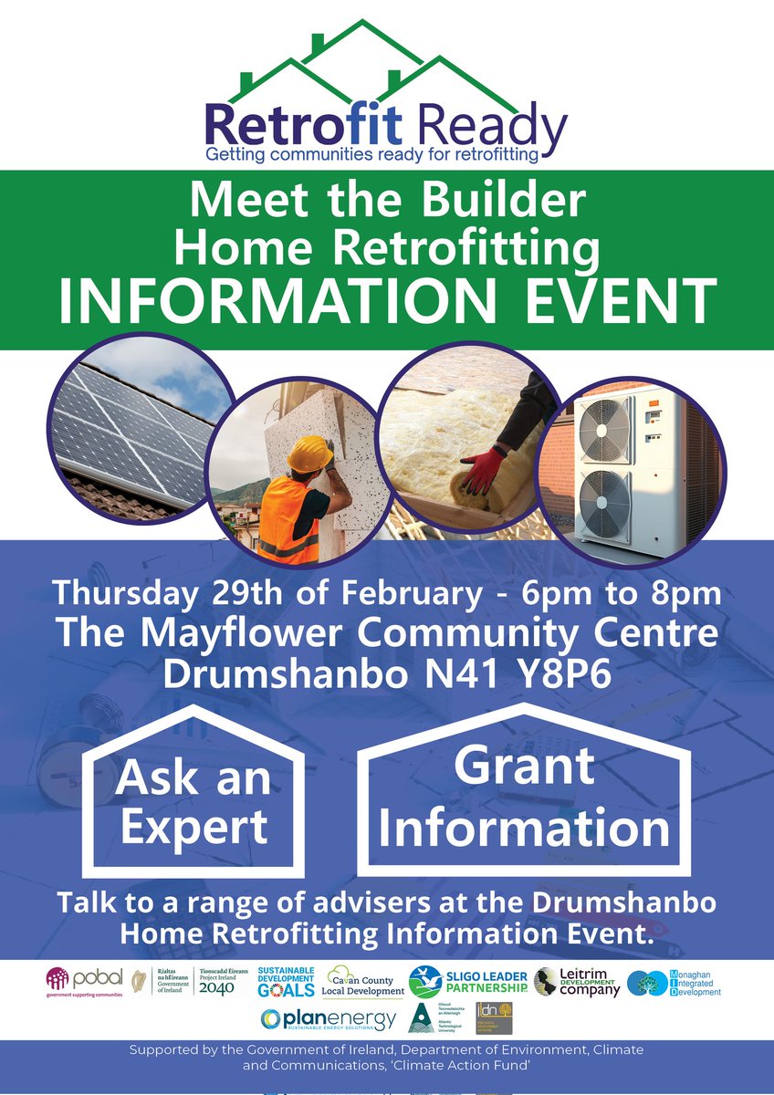 Retrofit Ready Sligo Leitrim (@retrofitreadysl) on Twitter photo Our next Retrofit Ready event takes place in Drumshanbo,Leitrim, this Thursday. Lots of exhibitors to talk you through all things Retrofit and also everything you need to know about grants from <a href="/SEAI_ie/">SEAI</a> & Vacant homes <a href="/leitrimcoco/">Leitrim County Council</a>
<a href="/leitrimdevco/">Leitrim Development Company. ๐ฎ๐ช๐ช๐บ๐บ๐ฆ๐ต๐ธ</a> <a href="/theILDN/">Irish Local Development Network</a> #Leitrim #ClimateAction Our next Retrofit Ready event takes place in Drumshanbo,Leitrim, this Thursday. Lots of exhibitors to talk you through all things Retrofit and also everything you need to know about grants from <a href="/SEAI_ie/">SEAI</a> & Vacant homes <a href="/leitrimcoco/">Leitrim County Council</a>
<a href="/leitrimdevco/">Leitrim Development Company. ๐ฎ๐ช๐ช๐บ๐บ๐ฆ๐ต๐ธ</a> <a href="/theILDN/">Irish Local Development Network</a> #Leitrim #ClimateAction